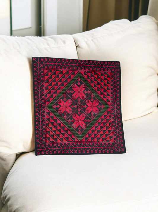 Tatreez Kissenbezug mit schönen Farben und Mustern