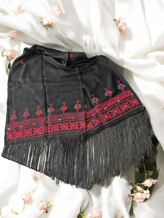 Tatreez Schal Handgestrickt