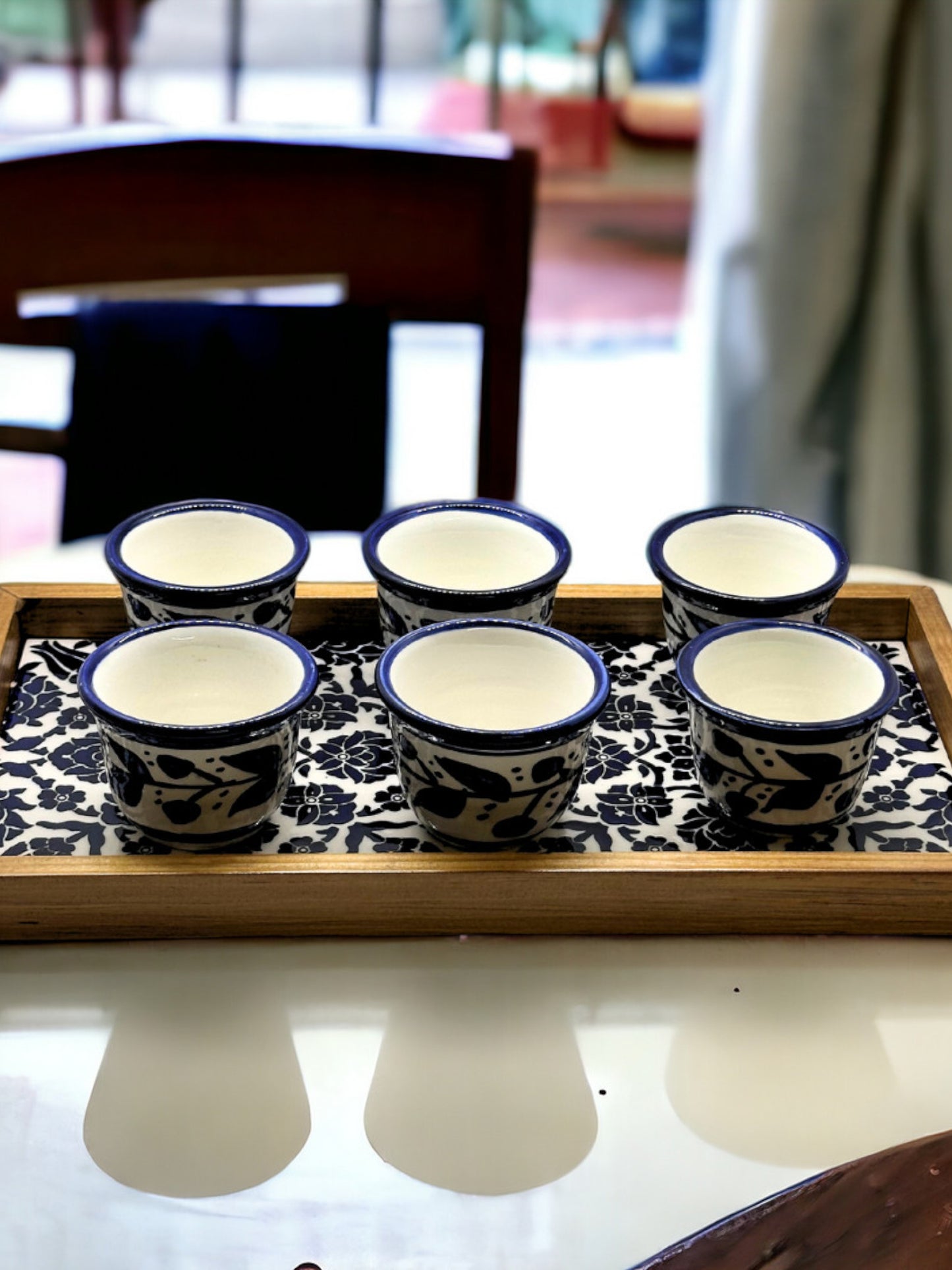 Espresso Tasse mit Blumen Muster