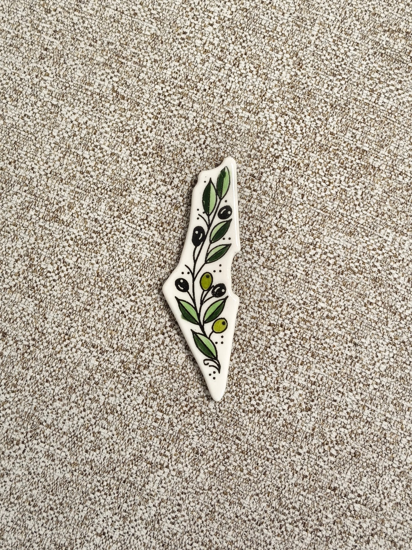 Keramikmagnet mit Palästina Karte Oliven