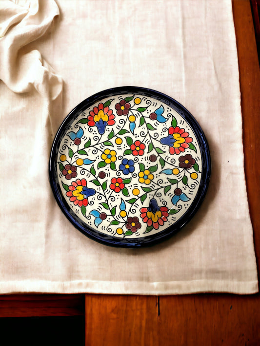 Keramik Schüssel mit Blumen Muster