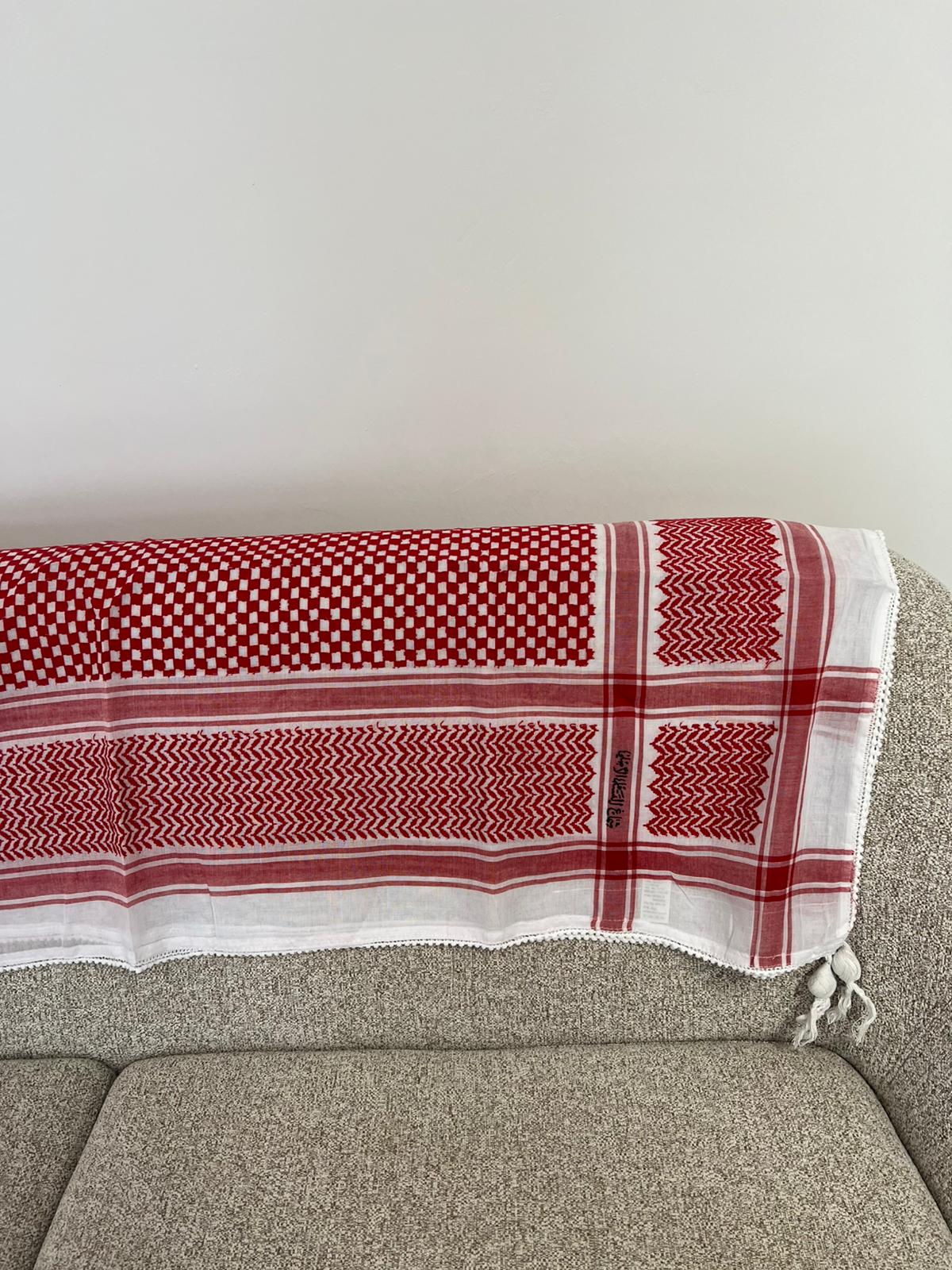 Rote palästinensische Kufiya - Traditioneller Schal