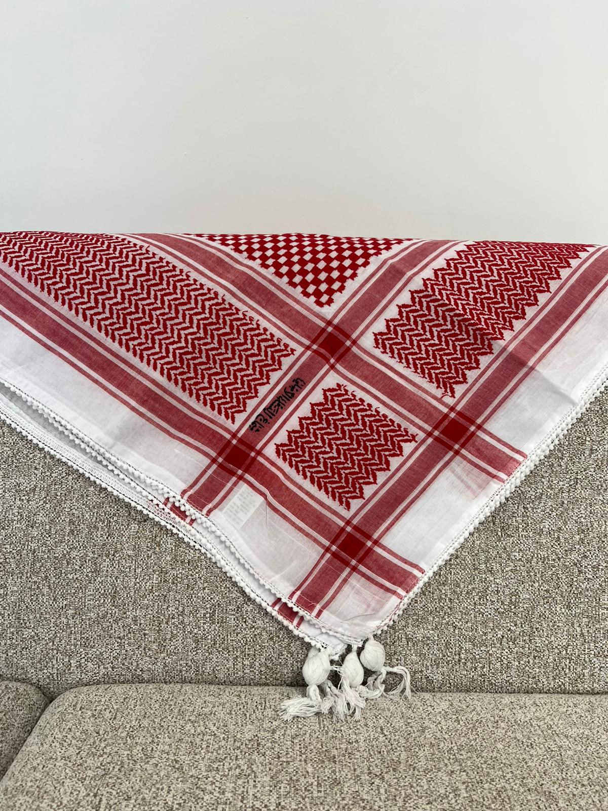 Rote palästinensische Kufiya - Traditioneller Schal