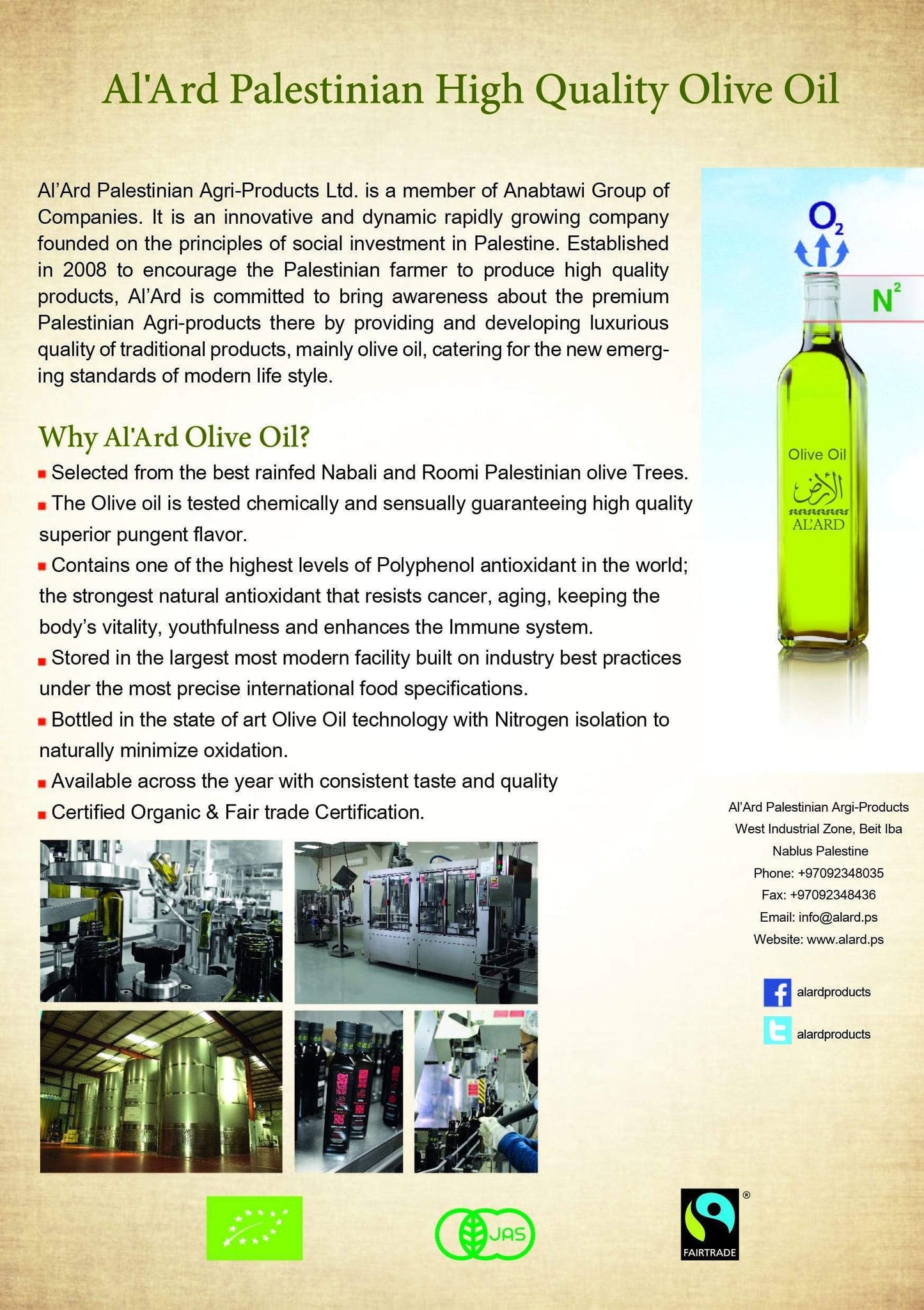 Natives Olivenöl extra 0,5 Liter Flasche | Al Ard